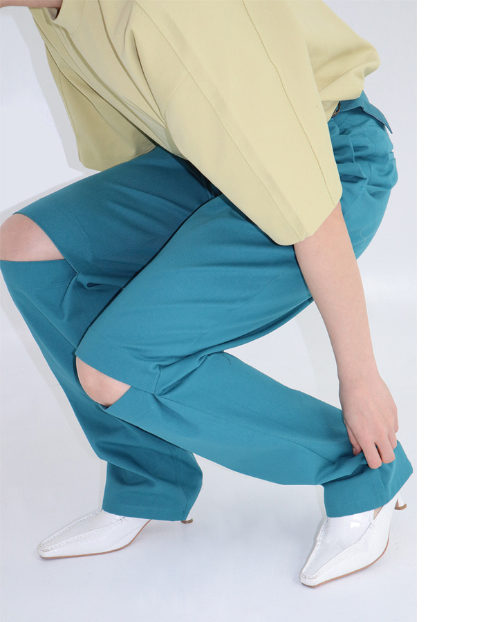 Unisex Knee Slit Pants (2 Color)