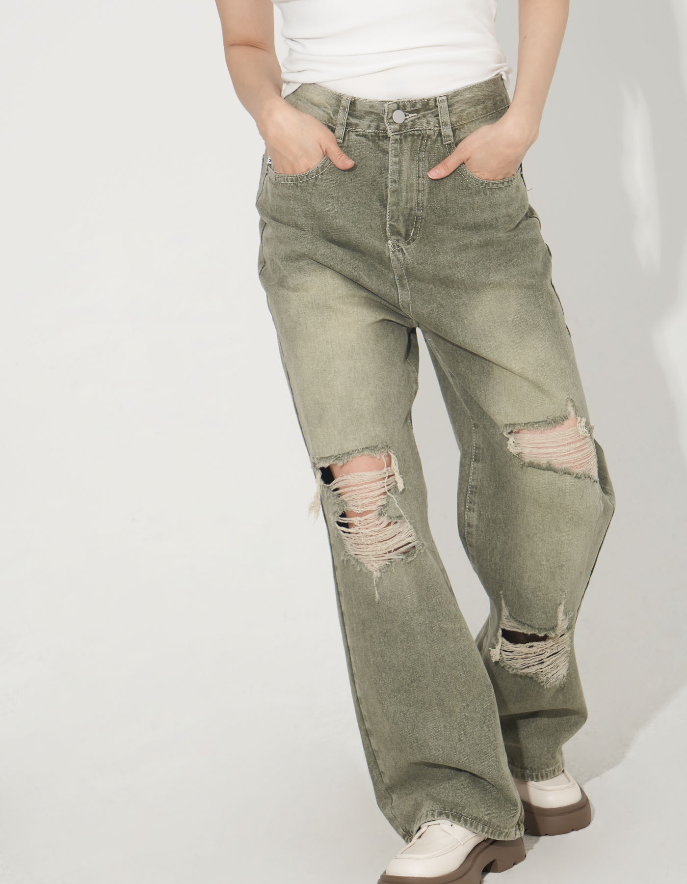 Mirric vintage denim pants (2 Color)
